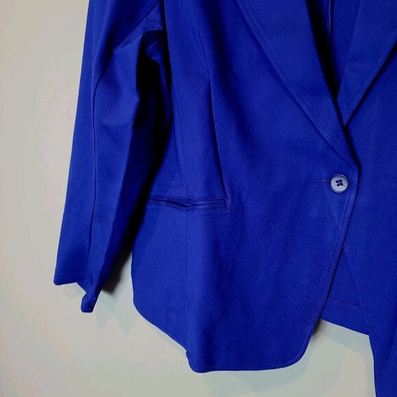 Betabrand Transcendent Blazer Womens Size 3X Royal Blue Stretch Office New - Picture 3 of 8